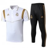 Polo Real Madrid Ensemble Complet 2019 2020 Noir Blanc Or Pas Cher
