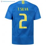 Maillot Brésil Exterieur T.Silva 2018 Bleu Pas Cher