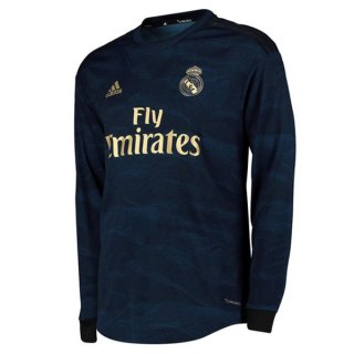 Maillot Real Madrid Exterieur ML 2019 2020 Bleu Pas Cher