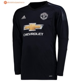 Maillot Manchester United Domicile ML Gardien 2017 2018 Pas Cher