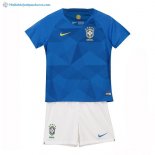 Maillot Brésil Exterieur Enfant 2018 Bleu Pas Cher