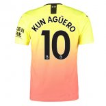 Maillot Manchester City NO.10 Kun Aguero Third 2019 2020 Orange Pas Cher