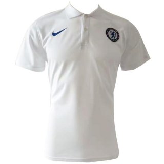 Polo Chelsea 2019 2020 Blanc Bleu Pas Cher Polo Chelsea 2019 2020 Blanc Bleu Pas Cher