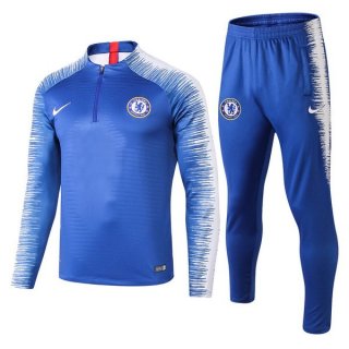 Survetement Enfant Chelsea 2018 2019 Bleu Blanc Pas Cher