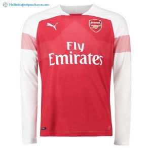 Maillot Arsenal Domicile ML 2018 2019 Rouge Pas Cher