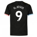 Maillot Manchester City NO.9 G.Jesus Exterieur 2019 2020 Noir Pas Cher