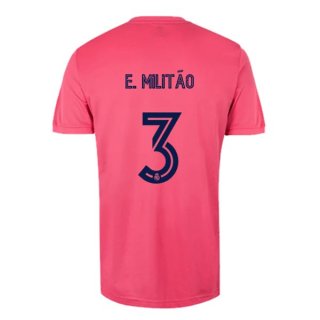 Maillot Real Madrid Exterieur NO.3 E. Militão 2020 2021 Rose Pas Cher Maillot Real Madrid Exterieur NO.3 E. Militão 2020 2021 Rose Pas Cher