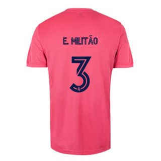 Maillot Real Madrid Exterieur NO.3 E. Militão 2020 2021 Rose Pas Cher