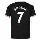 Maillot Manchester City NO.7 Sterling Exterieur 2019 2020 Noir Pas Cher