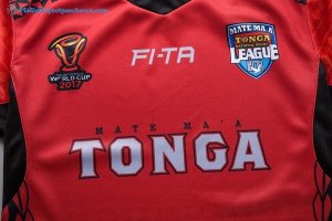 Maillot Rugby Tonga RLWC Domicile 2017 2018 Rouge Pas Cher