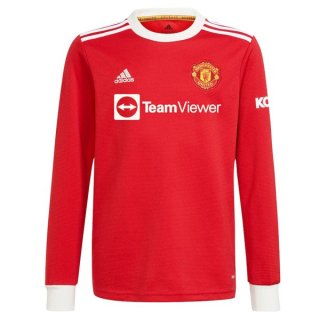 Thailande Maillot Manchester United Domicile ML 2021 2022 Rouge Pas Cher Thailande Maillot Manchester United Domicile ML 2021 2022 Rouge Pas Cher