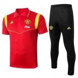 Polo Manchester United Ensemble Complet 2019 2020 Rouge Or Noir Pas Cher