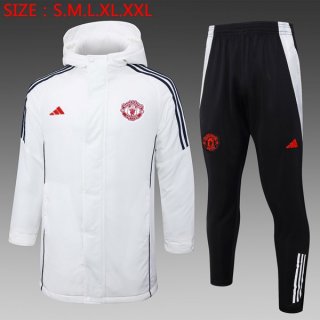 Doudoune Manchester United Ensemble Complet 2024 2025 Blanc Doudoune Manchester United Ensemble Complet 2024 2025 Blanc