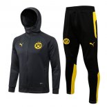 Sweat Shirt Capuche Ensemble Complet Borussia Dortmund 2022 2023 Gris