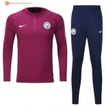 Survetement De Laine Manchester City 2017 2018 Rouge Marine Bleu Pas Cher