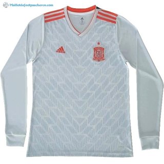 Maillot Espagne Exterieur ML 2018 Blanc Pas Cher Maillot Espagne Exterieur ML 2018 Blanc Pas Cher