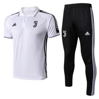 Polo Ensemble Complet Juventus 2019 2020 Blanc Noir Pas Cher