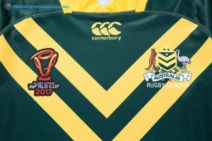 Maillot Rugby Australie RLWC Domicile 2017 2018 Vert Pas Cher