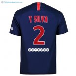 Maillot Paris Saint Germain Domicile T Silva 2018 2019 Bleu Pas Cher