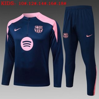 Enfant Sweatshirt Barcelone 2025 2026 Bleu Rosa 3