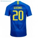 Maillot Brésil Exterieur Geromel 2018 Bleu Pas Cher