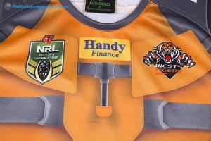 Maillot Rugby Wests Tigers 2017 2018 Jaune Pas Cher