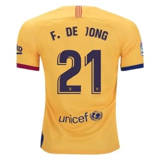 Maillot Barcelona NO.21 De Jong Exterieur 2019 2020 Jaune Pas Cher