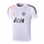 Entrainement Manchester United 2020 2021 Blanc Orange Noir Pas Cher