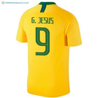 Maillot Brésil Domicile G.Jesus 2018 Jaune Pas Cher