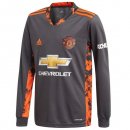 Thailande Maillot Manchester United Domicile ML Gardien 2020 2021 Gris Pas Cher