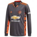 Thailande Maillot Manchester United Domicile ML Gardien 2020 2021 Gris Pas Cher