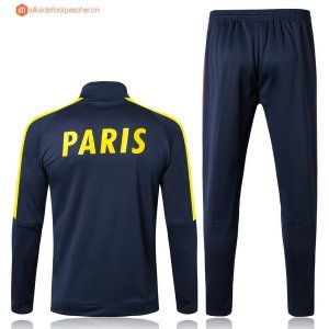 Survetement Paris Saint Germain 2017 2018 Bleu Jaune Pas Cher