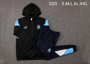 Sweat Shirt Capuche Marseille 2022 Noir Bleu