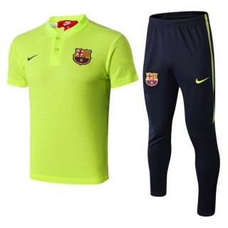 Polo Ensemble Complet Barcelona 2018 2019 Vert Fluorescent Pas Cher