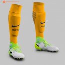 Chaussette Exterieur Atlético de Madrid 2017 2018 Jaune Pas Cher