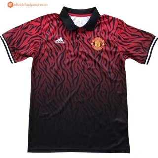 Polo Manchester United 2017 2018 Noir Rouge Pas Cher Polo Manchester United 2017 2018 Noir Rouge Pas Cher