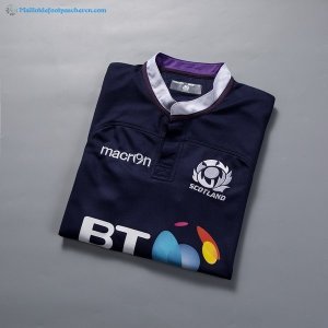 Maillot Rugby Écosse Domicile 2017 2018 Bleu Pas Cher