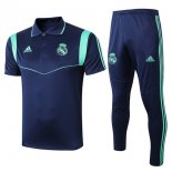 Polo Real Madrid Ensemble Complet 2019 2020 Bleu Marine Pas Cher