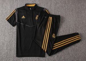 Polo Ensemble Complet Real Madrid 2019 2020 Negro Gris Pas Cher