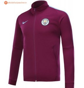 Survetement Manchester City 2017 2018 Rouge Marine Noir Pas Cher