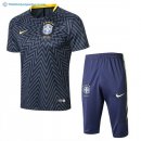 Maillot Entrainement Brésil Ensemble Complet 2018 Bleu Gris Pas Cher