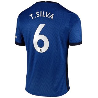 Maillot Chelsea NO.6 T. Silva Domicile 2020 2021 Bleu Pas Cher