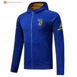 Sweat Shirt Capuche Juventus 2017 2018 Bleu Pas Cher