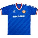 Thailande Maillot Manchester United Third Retro 1986 1988 Bleu Pas Cher