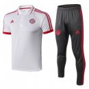 Polo Ensemble Complet Bayern Munich 2018 2019 Blanc Rouge Pas Cher