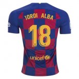 Maillot Barcelona NO.18 Jordi Alba Domicile 2019 2020 Bleu Rouge Pas Cher