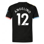 Maillot Manchester City NO.12 Angelino Exterieur 2019 2020 Noir Pas Cher