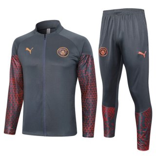Survetement Manchester City 2024 Gris Rouge Survetement Manchester City 2024 Gris Rouge