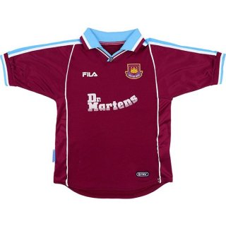 Thailande Maillot West Ham United FILA Domicile Retro 1999 2000 Rouge Pas Cher