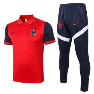 Polo Ensemble Complet France 2020 Rouge Noir Pas Cher